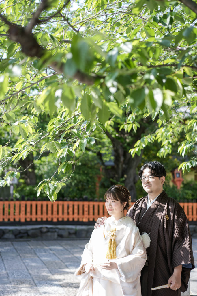 新緑の京都祇園で前撮り