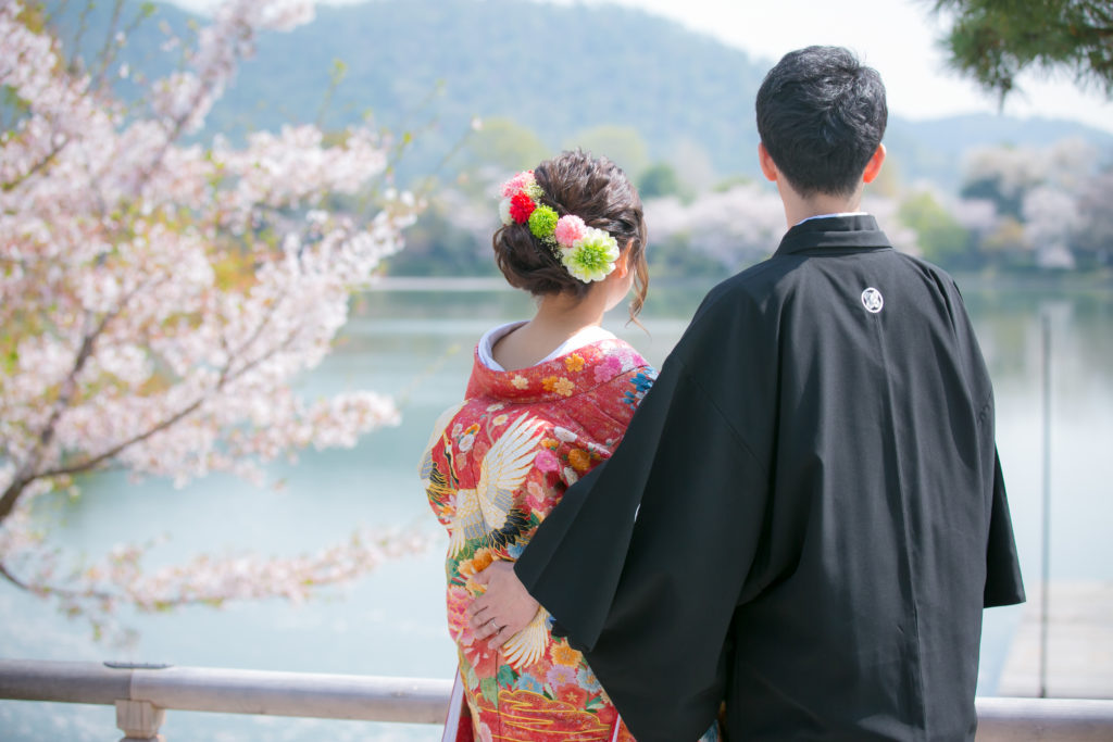 大覚寺の桜と和装前撮り