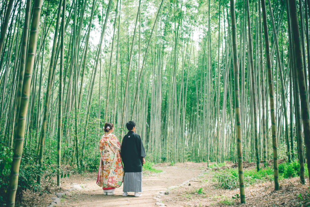 大覚寺の竹林で和装前撮り