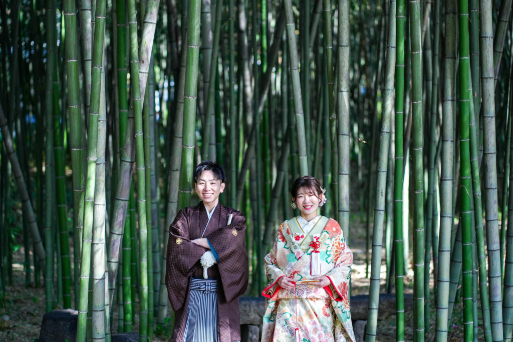 大覚寺の竹林で和装前撮り