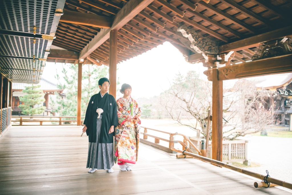 京都の大覚寺の宸殿での撮影