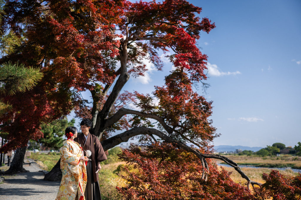 京都の嵐山で和装前撮り