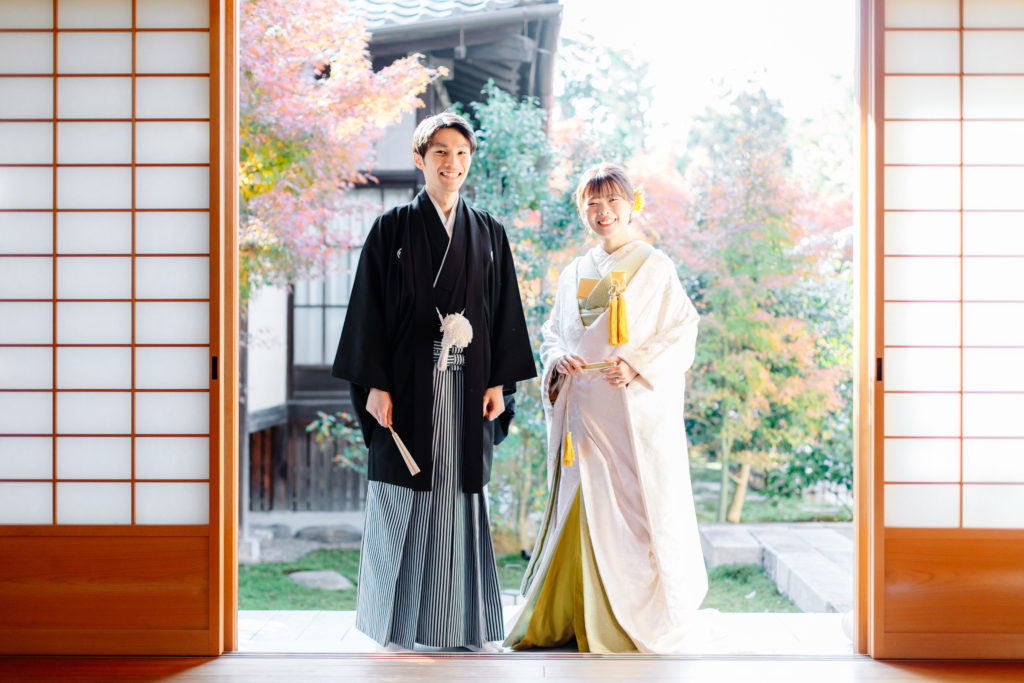 京都の勝林寺で白無垢の和装前撮り