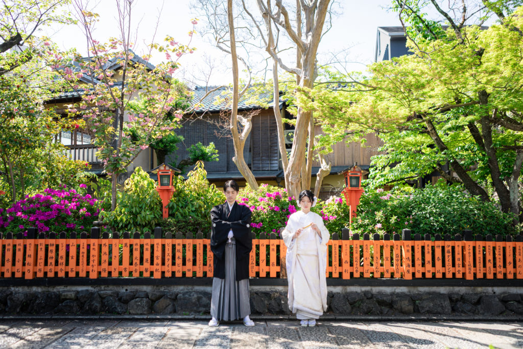 新緑時期の白無垢での和装前撮り