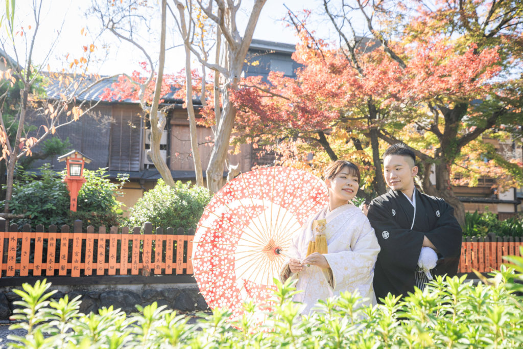 紅葉の祇園で素敵な前撮り撮影