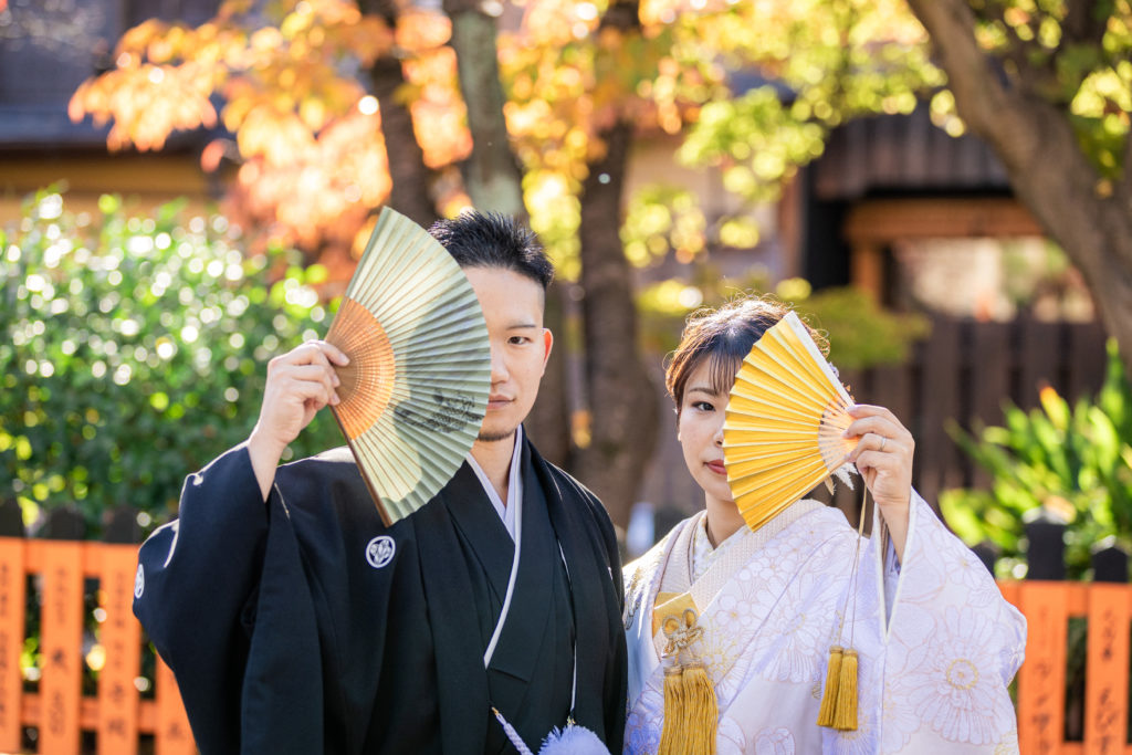 扇子を使った和装前撮り