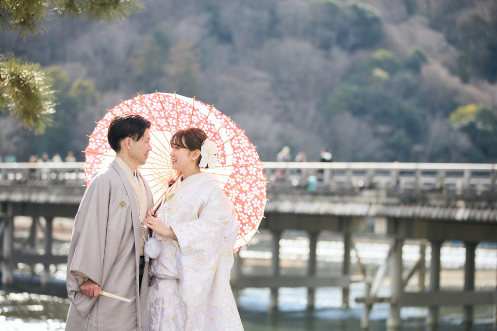 京都前撮り ハルウェディング 嵐山ロケーション撮影