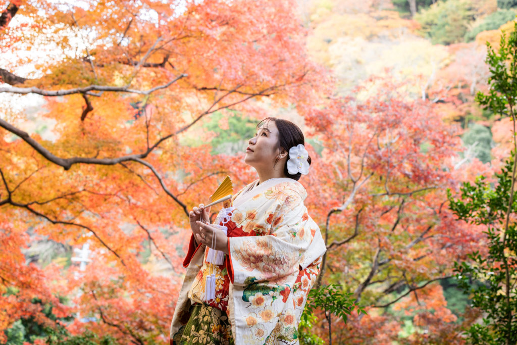 嵐山前撮り 色打掛 和装ロケーション撮影