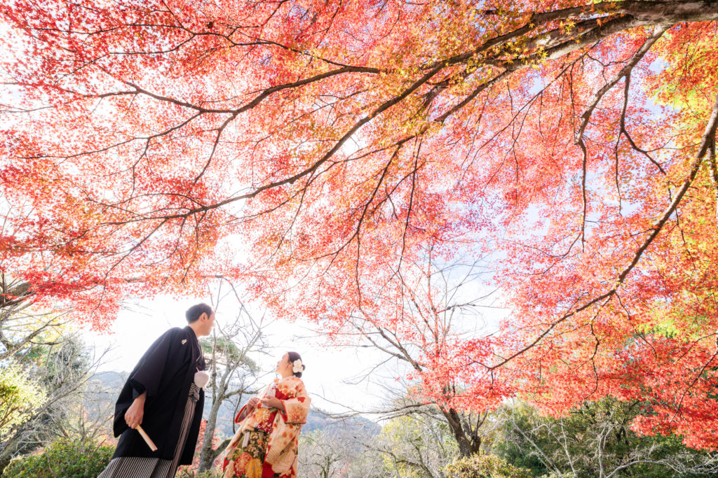 紅葉が美しい嵐山前撮りロケーション
