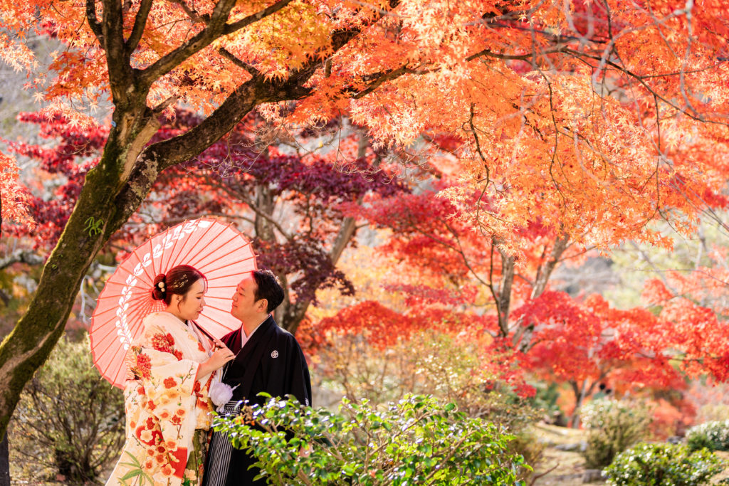京都らしい自然を活かした嵐山前撮り