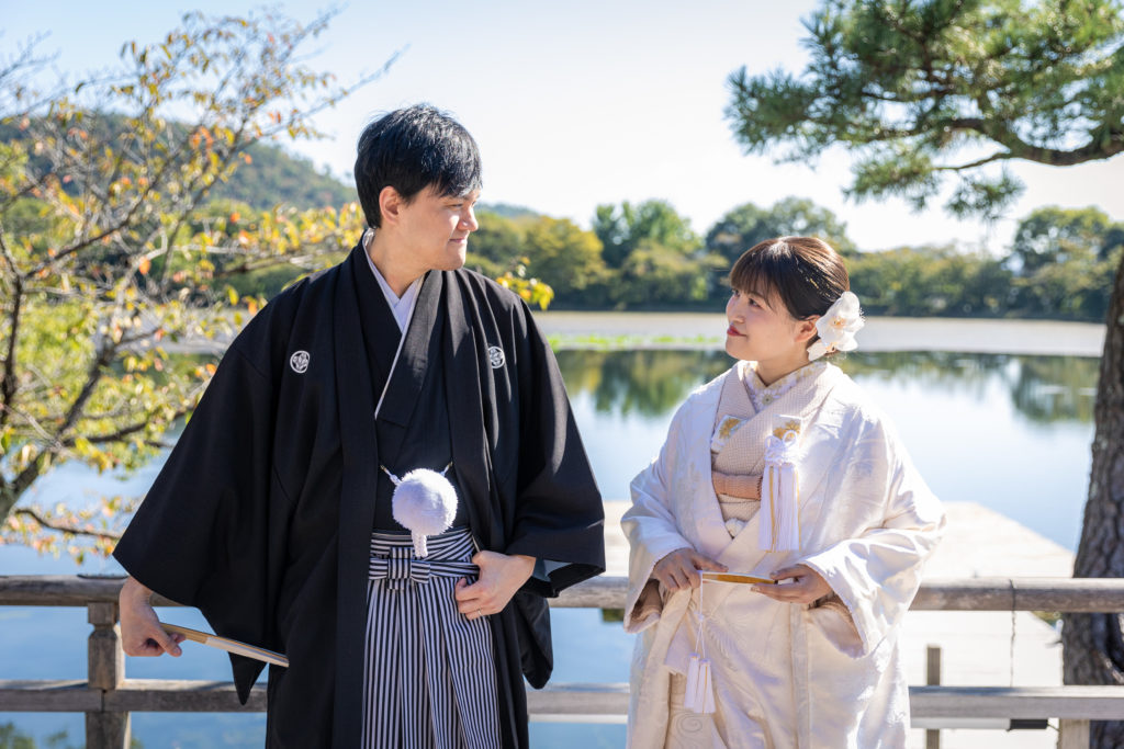 大覚寺前撮り 白無垢コーディネート 京都