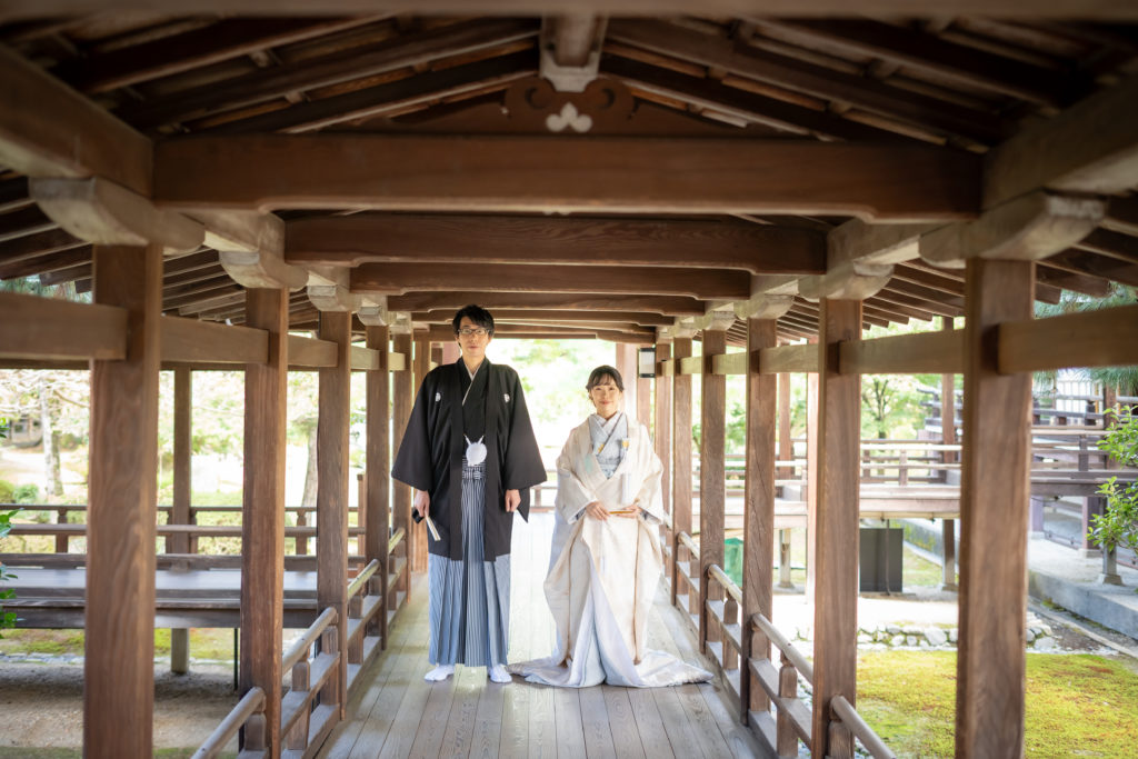廊下ショットが印象的な大覚寺前撮り