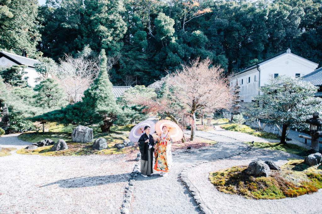 冬に撮影する京都金戒光明寺和装前撮り