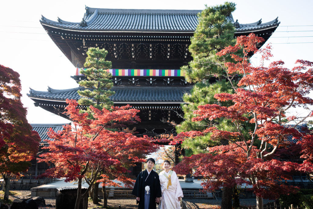 紅葉が美しい金戒光明寺和装前撮り