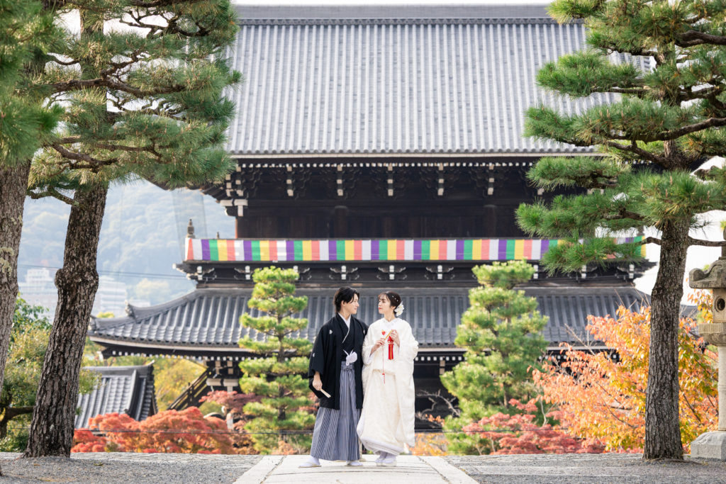 山門背景の金戒光明寺前撮り構図