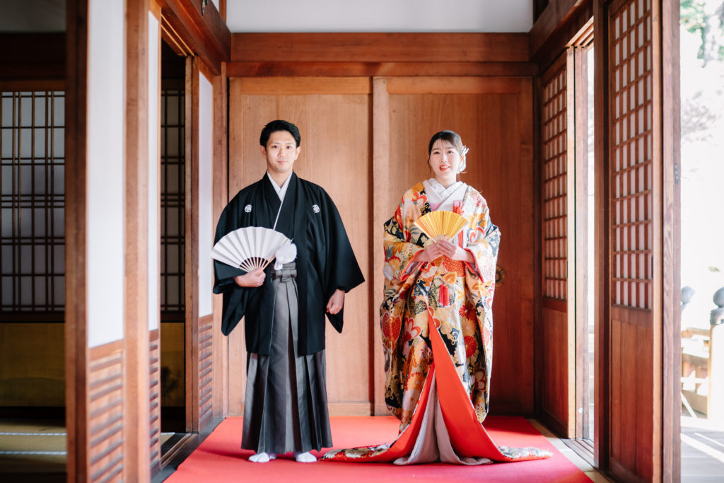 廊下ショットが人気の金戒光明寺前撮り