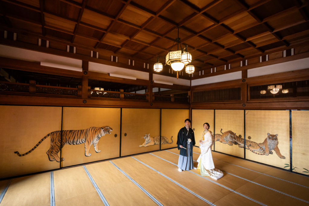 金戒光明寺ならではの虎の襖ショット 前撮り