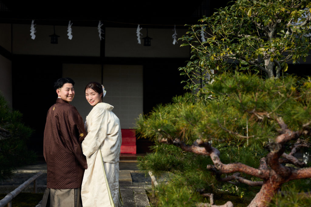 冬に撮影する京都立本寺和装前撮り