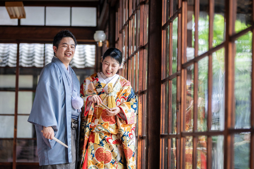 立本寺前撮り 色打掛 和装ロケーション撮影