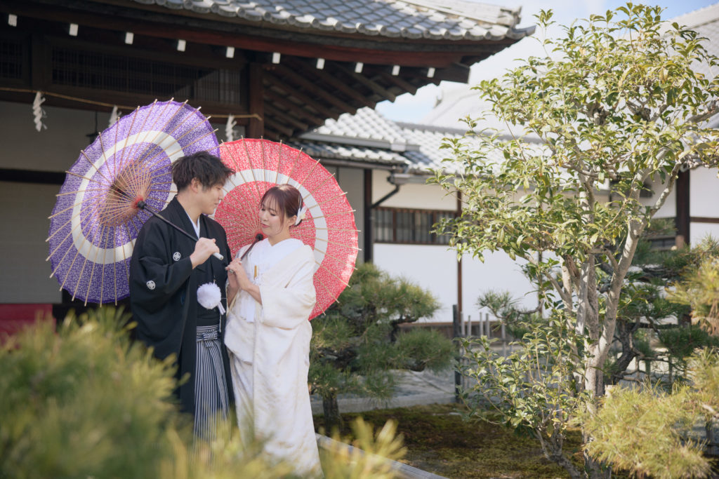 京都らしい寺院で撮影する立本寺前撮り