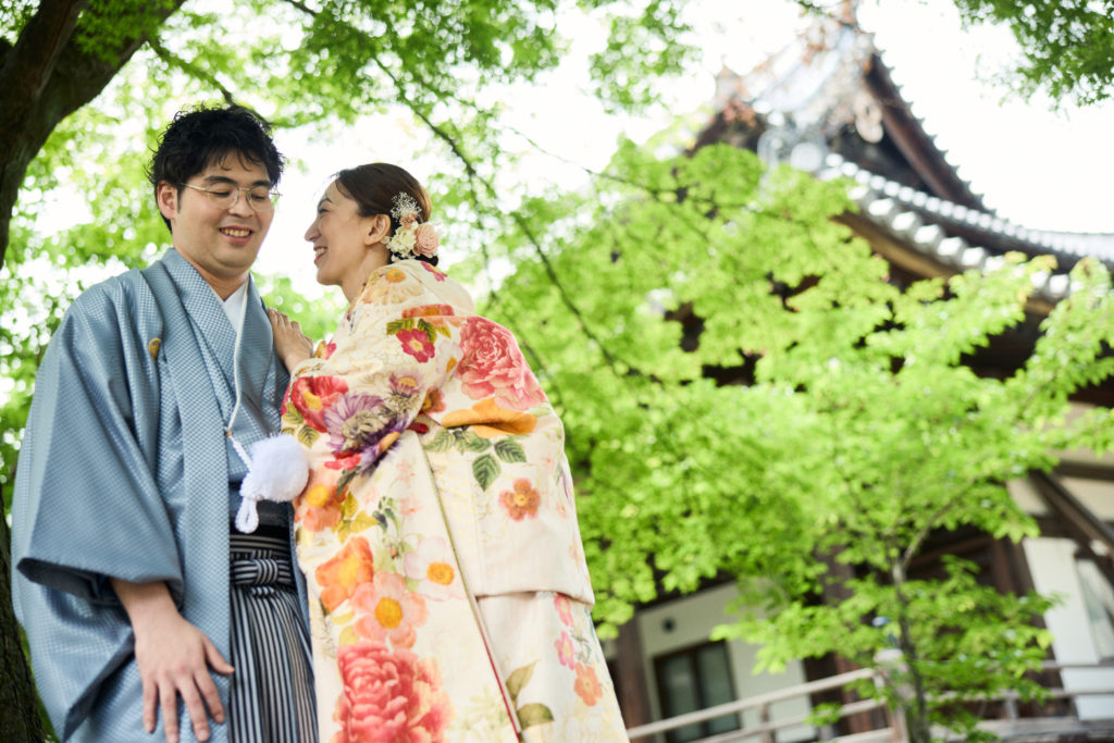 自然を背景にした立本寺前撮りショット